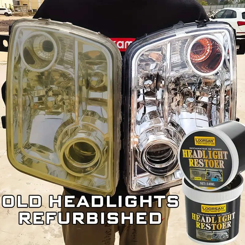 1pc 140ml Universal Headlight Restoration Kit Car Headlight Polish Paste Removes Oxidation Restores