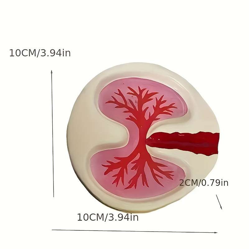 1pc Unique Pink Lung Resin Ashtray Contemporary Style Round Shape No Electricity Needed Perfec