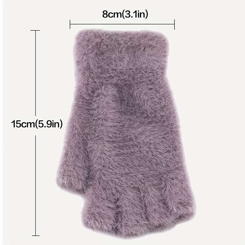 1 Pair Black Warm Gloves