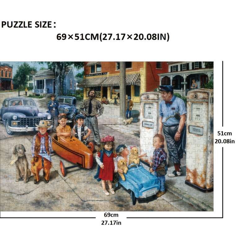1000pcs Jigsaw Puzzle Whimsical Toy Cars Art Scene Detailed Paper Puzzle for Adult