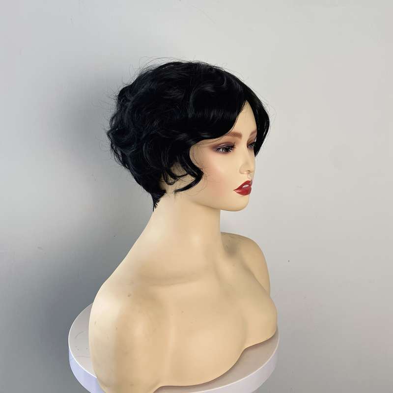 1Pc Black 20.32cm Fashion Design Wig