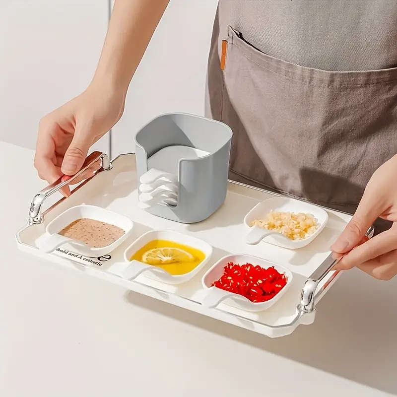 7pcs Set of Versatile Dipping Plates Suitable for Sauces Vinegar Condiments
