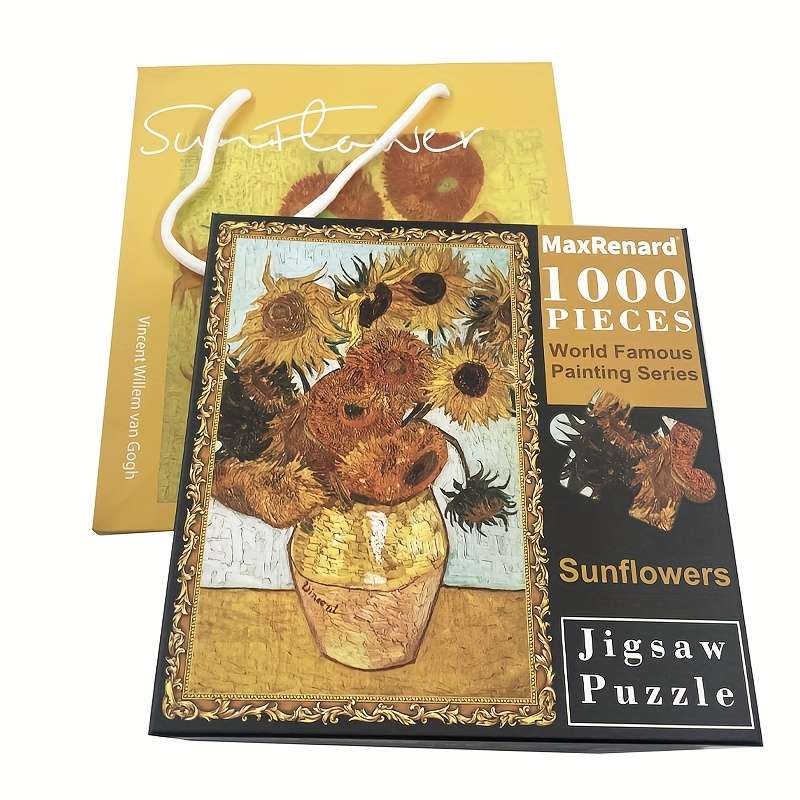 1000pcs Puzzle with Gift Bag Van Gogh Sunflower 68x49cm 1000pcs Gray Card Jigsaw Puzz