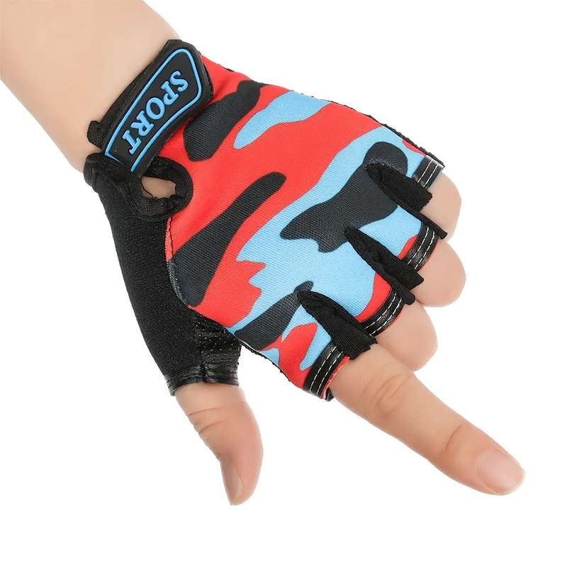 1 Pair Red Size L For 6 To 10 Years Old Outdoor Sports Gloves