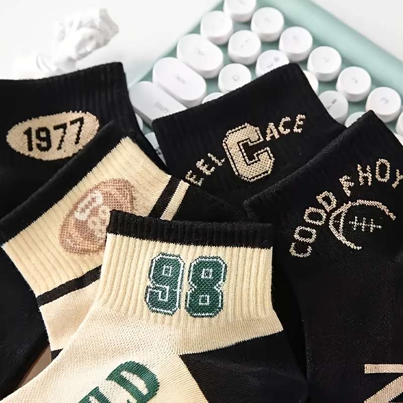 5 Pairs Of Mixed Colors One Size High Elastic Socks