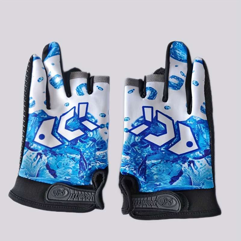 1 Pair Blue One Size Outdoor Sports Gloves