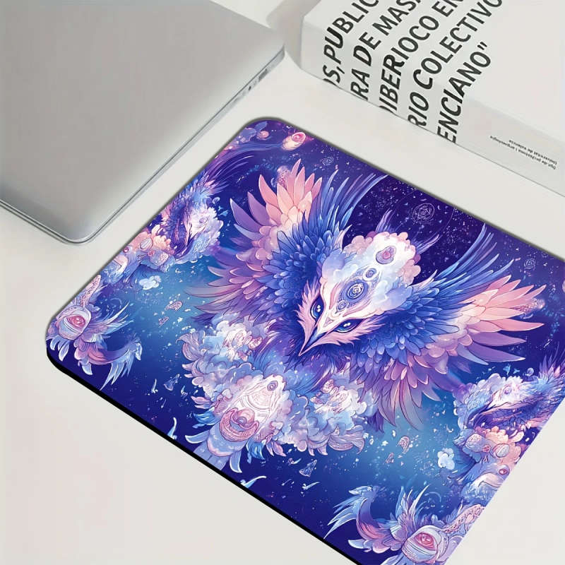1pc 21x26cm Starry Night Owl Design Mouse Pad Waterproof Non-Slip Washable Desk Mat