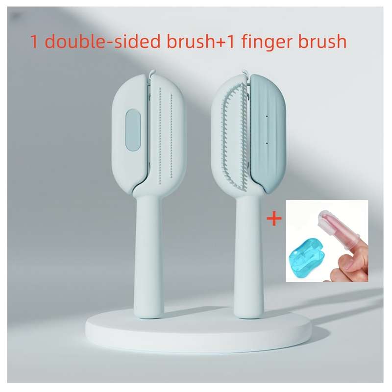 1pc Blue 2pcs 1 Comb Add 1 Finger BrushPet Comb