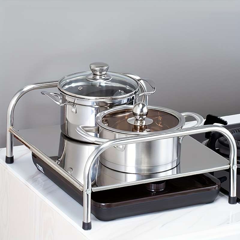 1pc Multifunctional Kitchen Storage Rack Stove Holder Induction Cooker Holder Countertop Sto