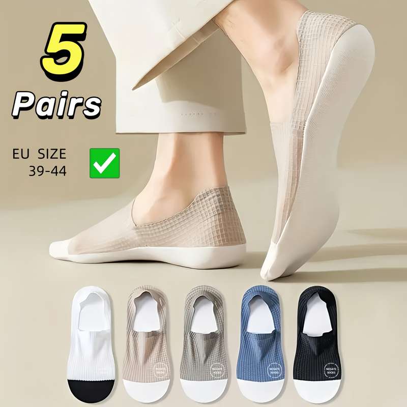 5 Pairs Of Mixed Colors One Size High Elastic Socks