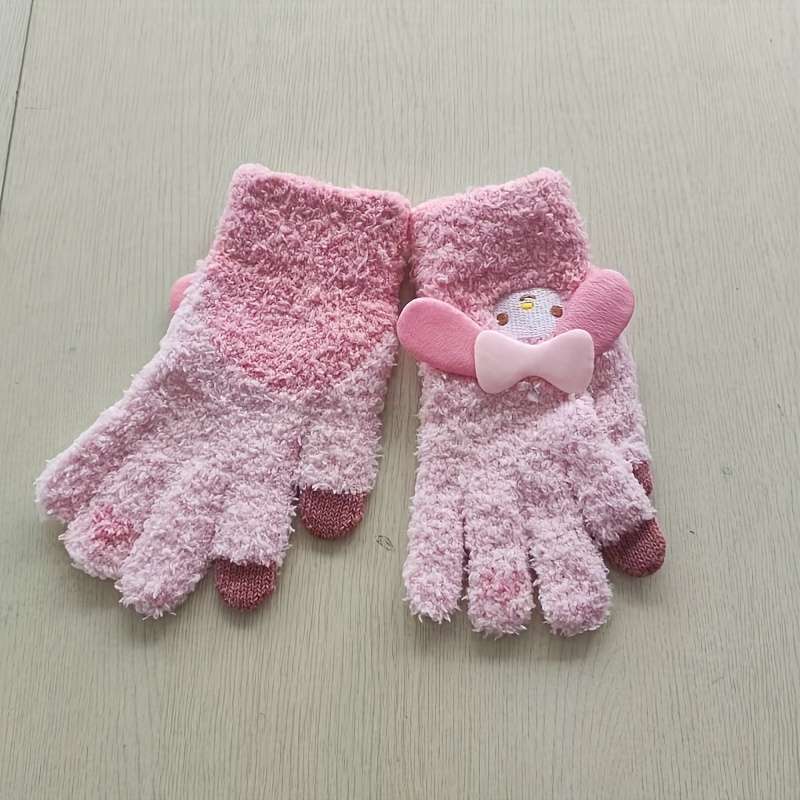 1 Pair Pink Warm Gloves