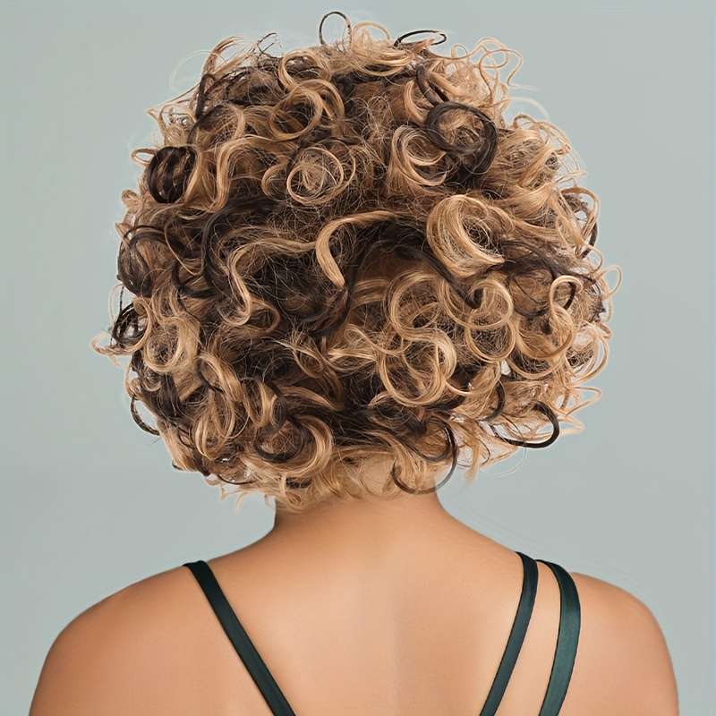 1Pc Black Brown Golden Mix Fashion Design Wig