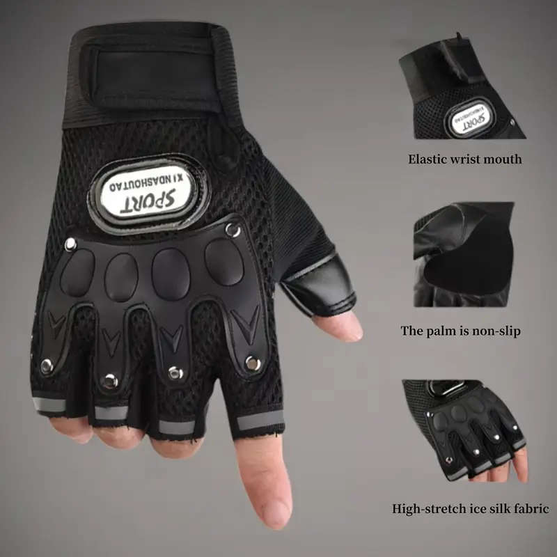 Non-Slip Half-Finger Sports Gloves for Outdoor Activities Durable Wear-Resistant Cycling Training