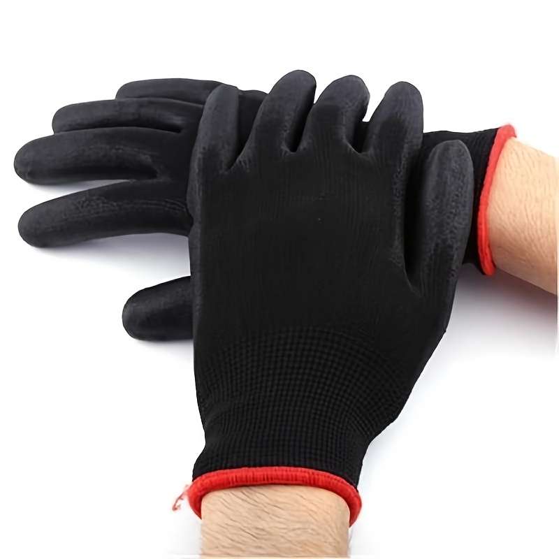 6 Pairs Black Multi Purpose Work Gloves
