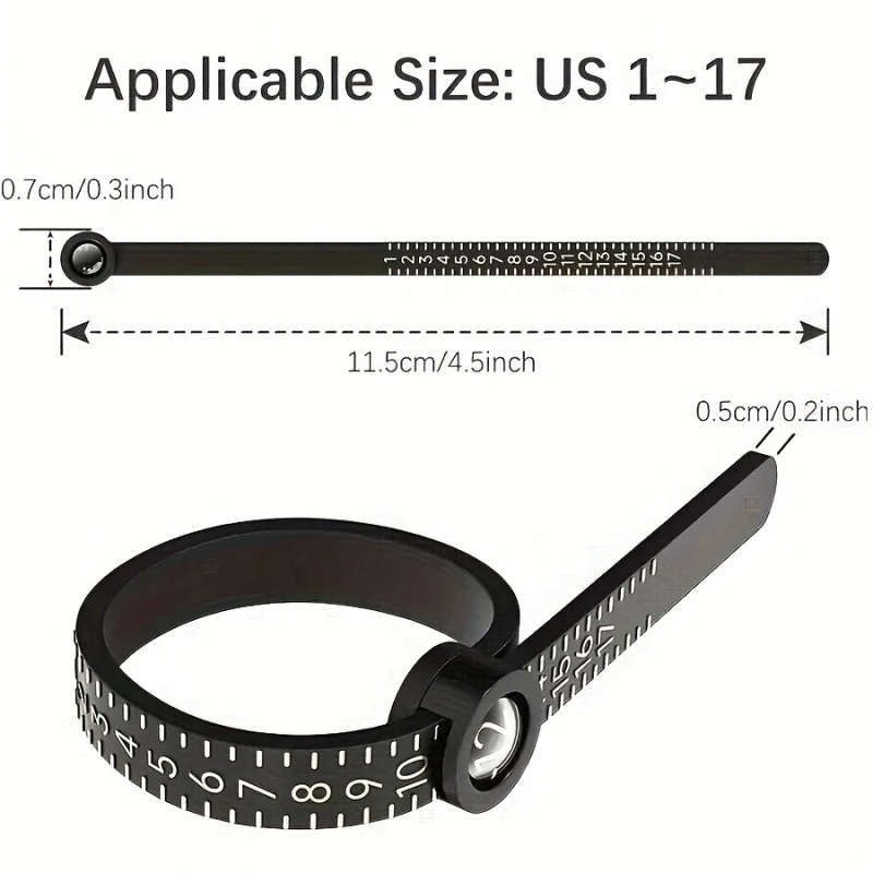 1pc Magnifying Caliper Ring Sizer PVC Durable Measuring Tool with Built-in Magnifier Uncharged Preci