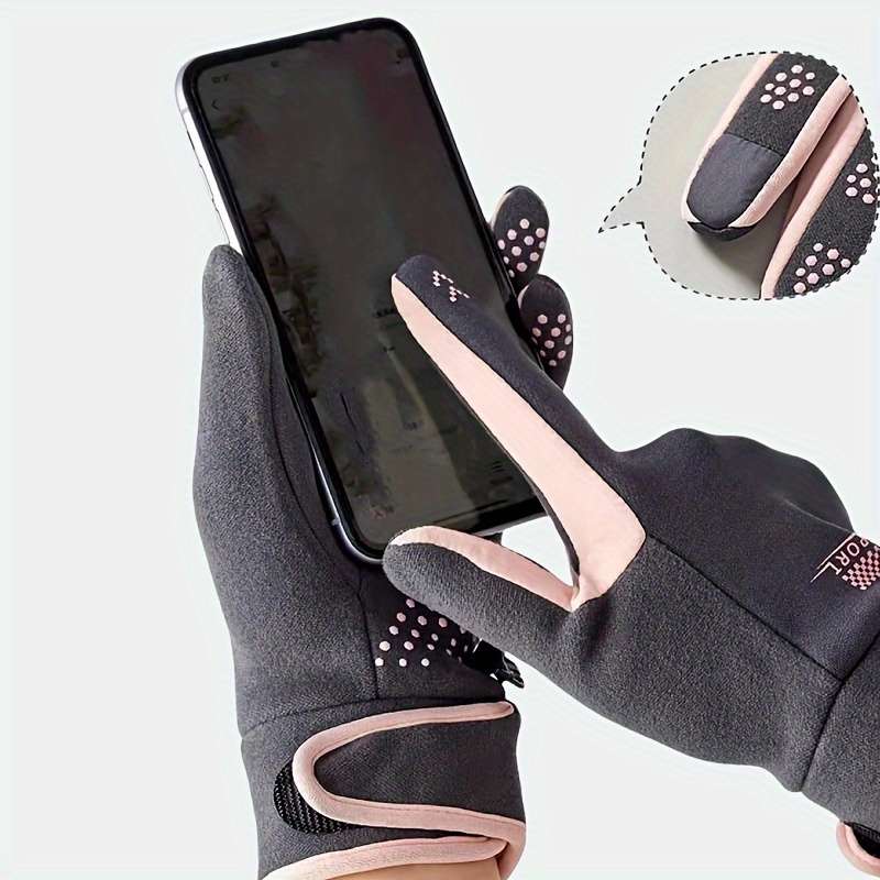 1 Pair Grey Warm Gloves