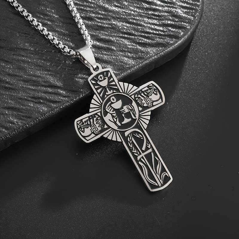 1 Piece Silvery Jesus Theme Pendant