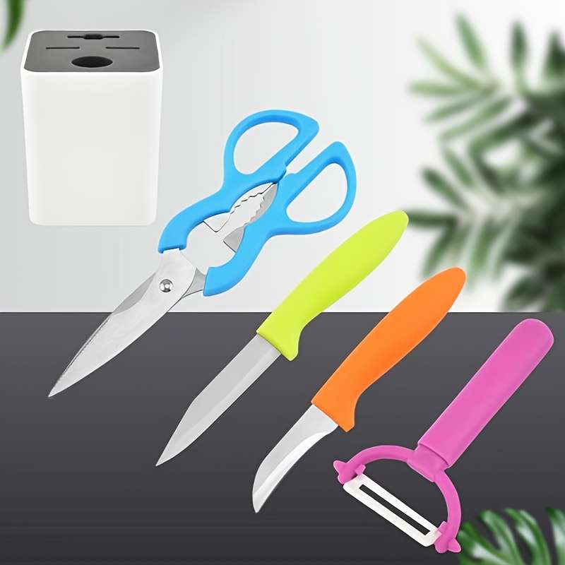 1pc Five-color Fruit Knife Multifunctional Peeler Simple Style Kitchen Gadget Gift Set with Storage