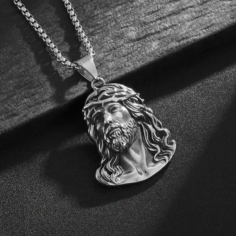 1 Piece Antique Silvery Jesus Theme Pendant