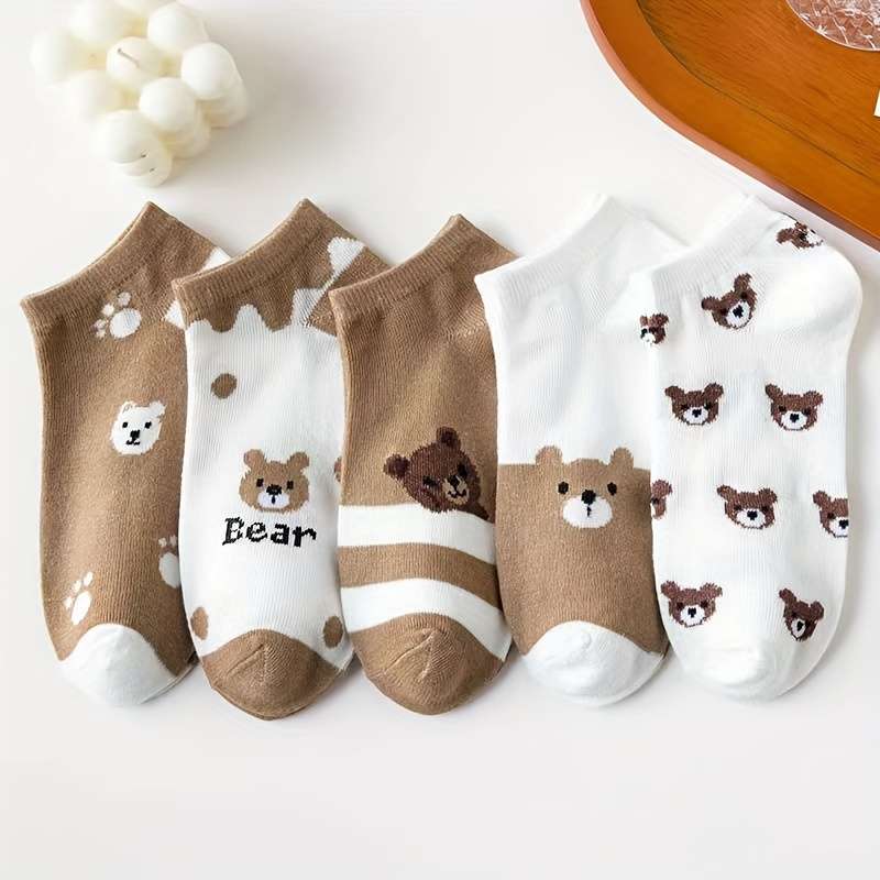 5 Pairs Mixed Color One Size High Elastic Socks