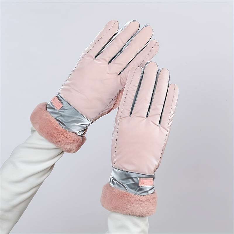 1 Pair Black Warm Gloves