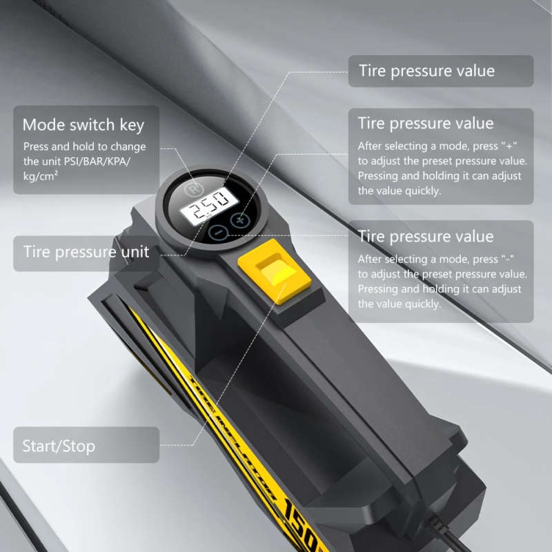 1pc Digital Tire Inflator Portable Car Air Compressor Pump Air Pump for Auto Car Motorcycles Bicycle