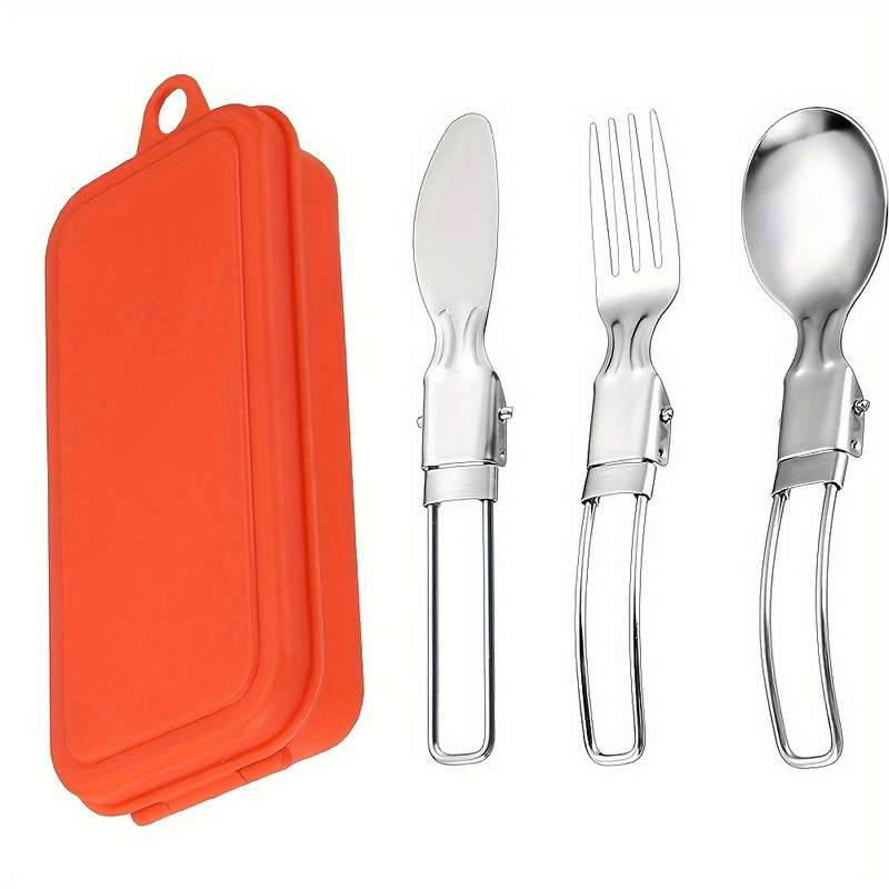 3pcs Stainless Steel Cutlery Set Portable Spoon Fork and Knife Polished Finish Compact and