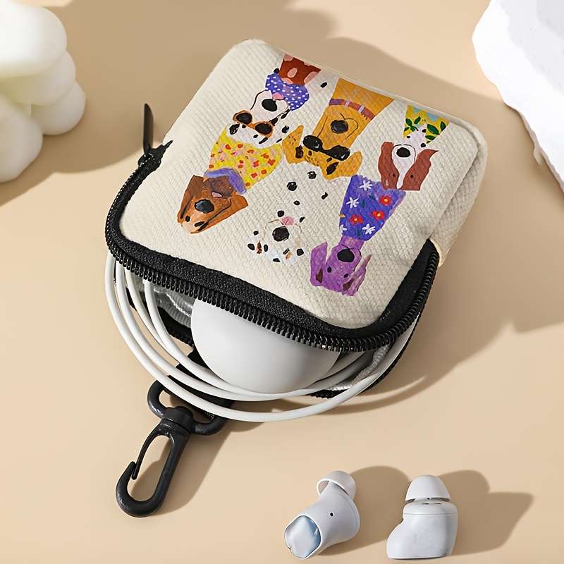 1pc Colorful Dalmatian Dog Pattern Coin Wallet Large Capacity Multi-Function Key and Small Item