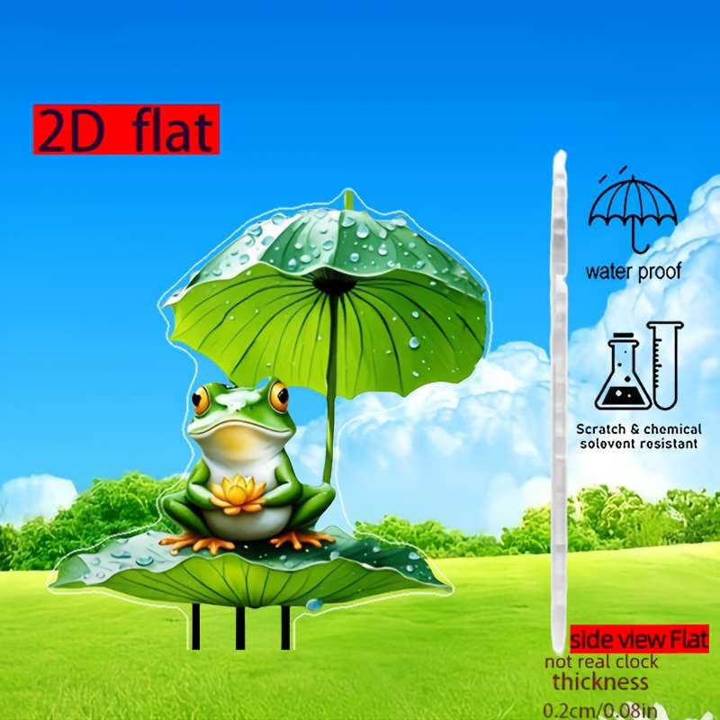 1pc 2D Flat   printing Bohemian Buddha frog acrylic very good for friends garden courtya