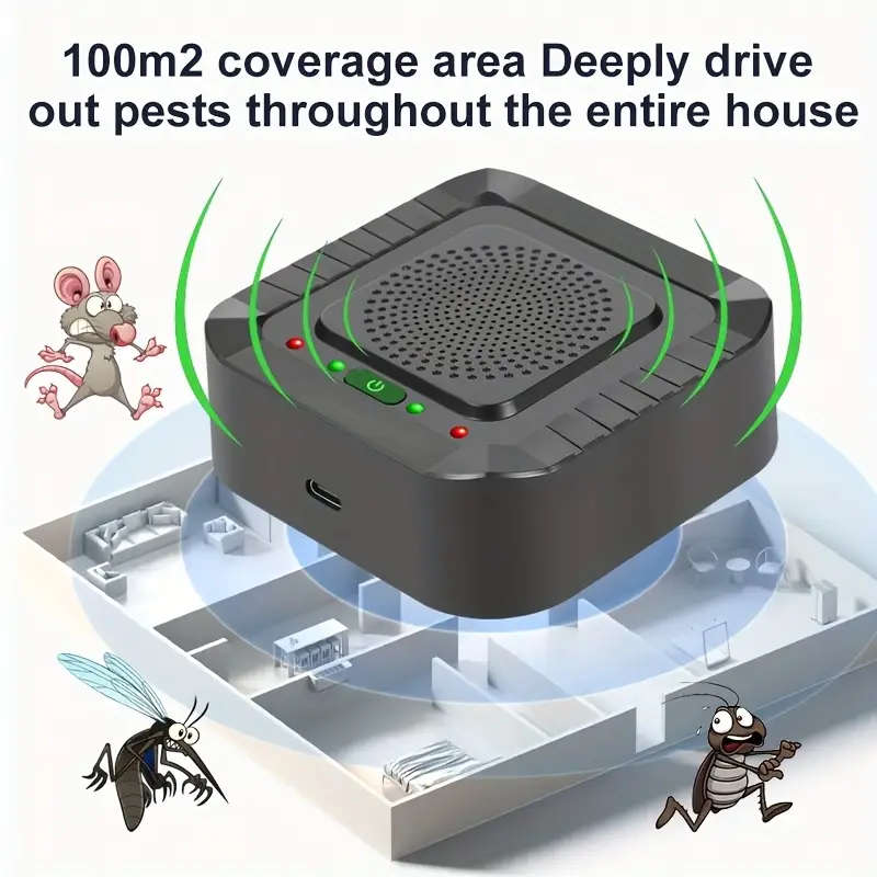 1pc Soundwave Technology Insect Repellent Indoor Electronic Plug-In Insect Repellent USB Direct Plug