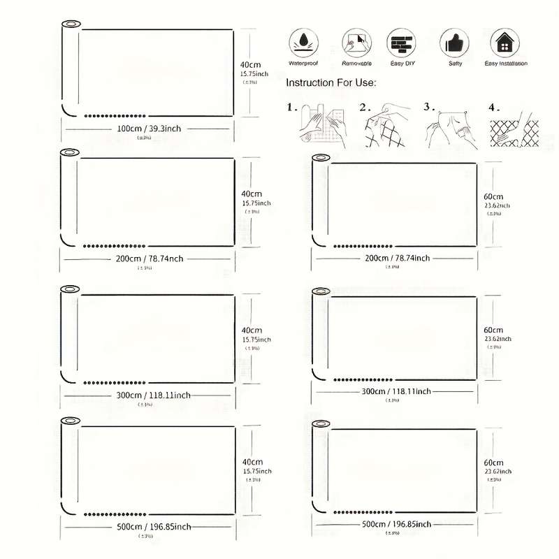 1PC Wall Stickers40x200cm 15.75inx78.74in