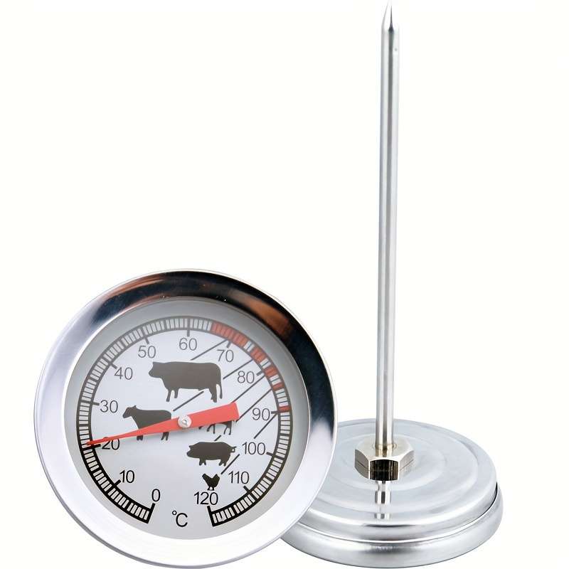 1pc Stainless Steel Instant Read Thermometer for BBQ Kitchen Dual Celsius Fahrenheit Display P