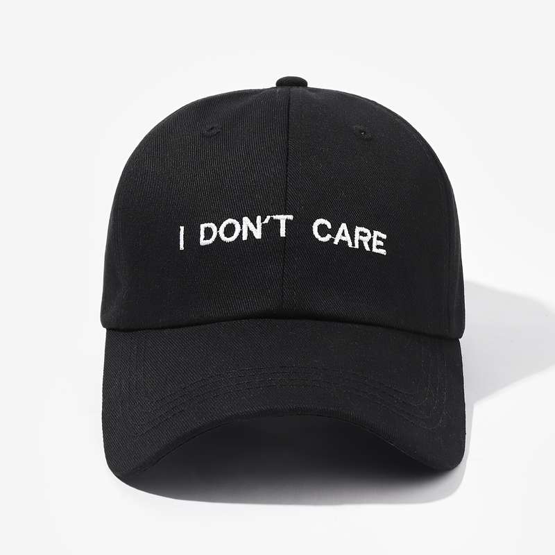 1pc I DON'T CARE Embroidery Sun Protection Baseball Cap Unisex Outdoor Casual Vacation Headwear
