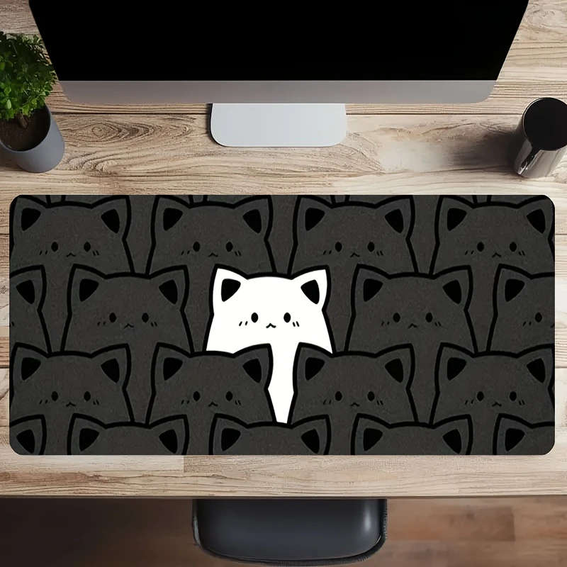1pc 30x80cm Cute Cat Non-Slip Mouse Pad Rubber Keyboard Mat