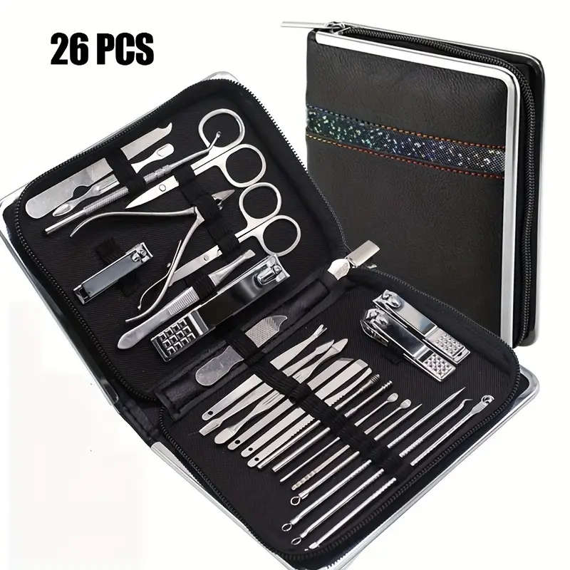 26pcs Nail Clipper Kit with Nail Clipper Ear Spoon Nail Files for Men And Women Toe Nail