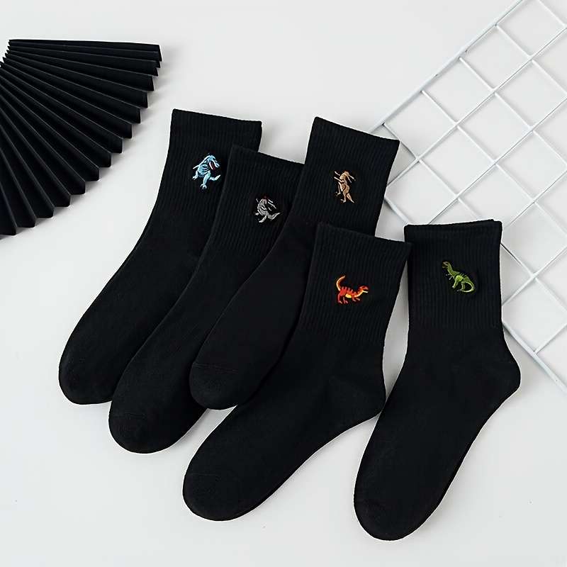 5 Pairs Of Black One Size High Elastic Socks