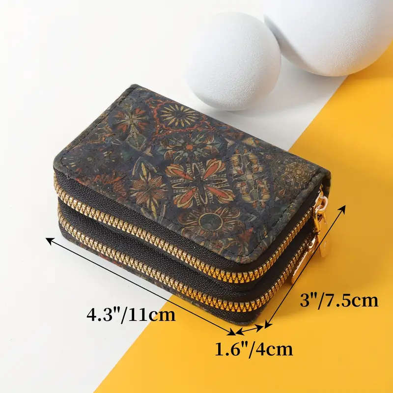 Women's Double Zipper Wallet - Casual Style, Durable Nylon Lined