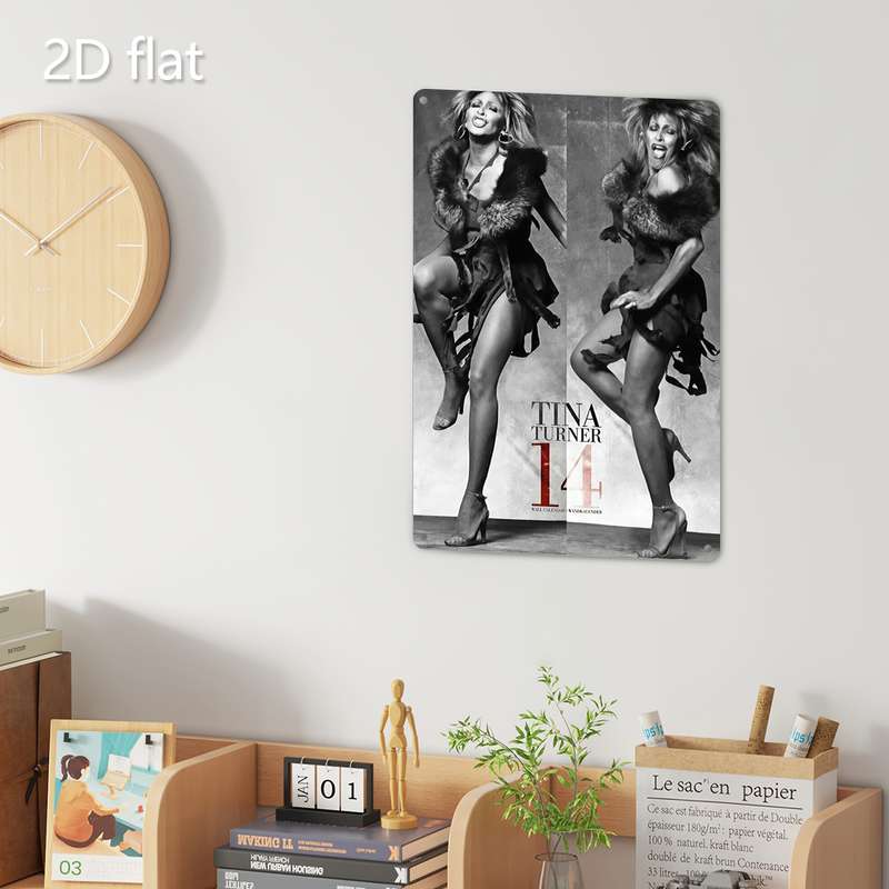 1pc 2D Flat  Elegant Tina Turner Dance Charm Wall Art Durable Iron Pre-Drilled Weather-Res