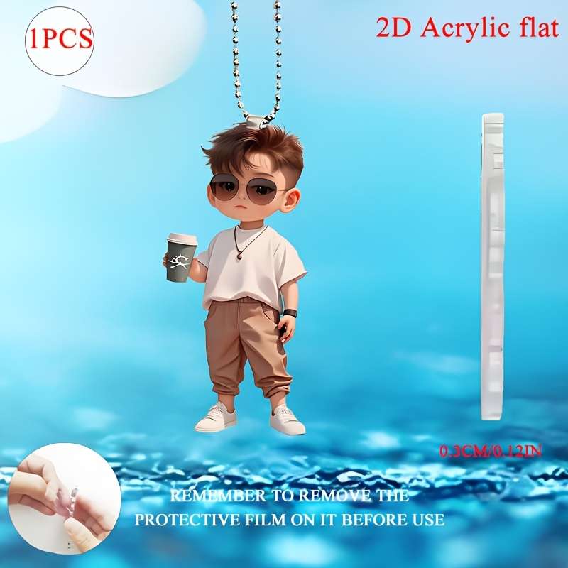 1pc 2D Flat  One piece of  acrylic material with fashionable style and cool theme suitable