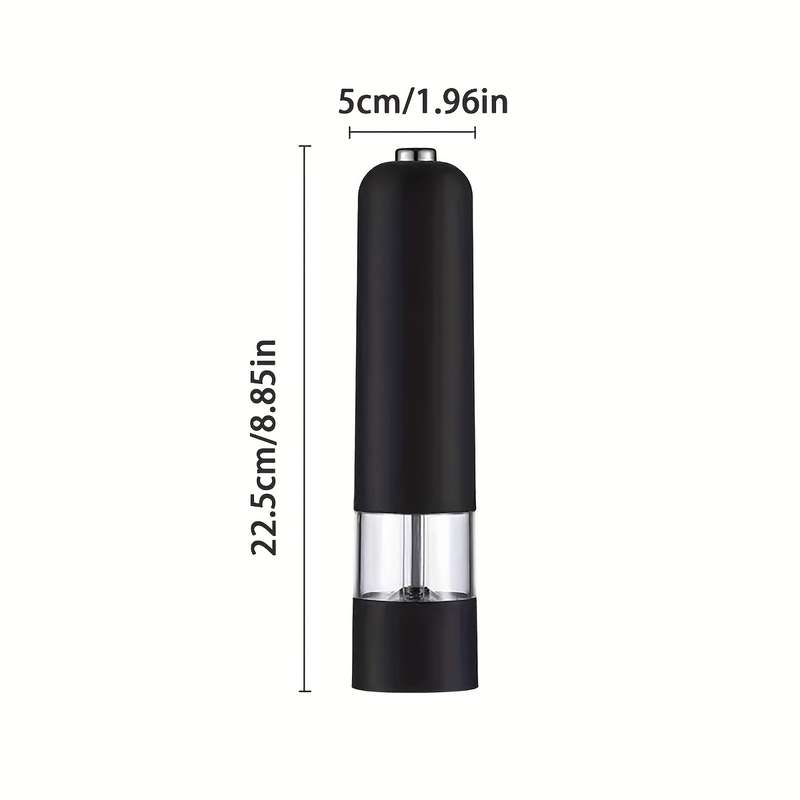 1pc Electric Pepper Grinder Adjustable Coarse to Fine Spice Mill One-Hand Operation Battery