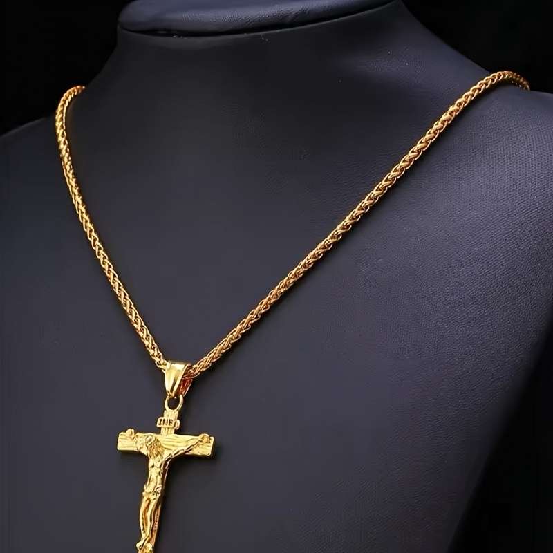1 Piece Golden Jesus Theme Pendant