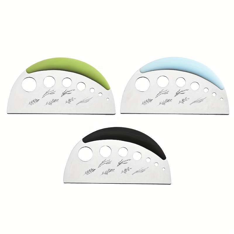 1pc Stainless Steel Herb Stripper 7-Hole Manual Kitchen Cutter with Safety Cover Round Blade for