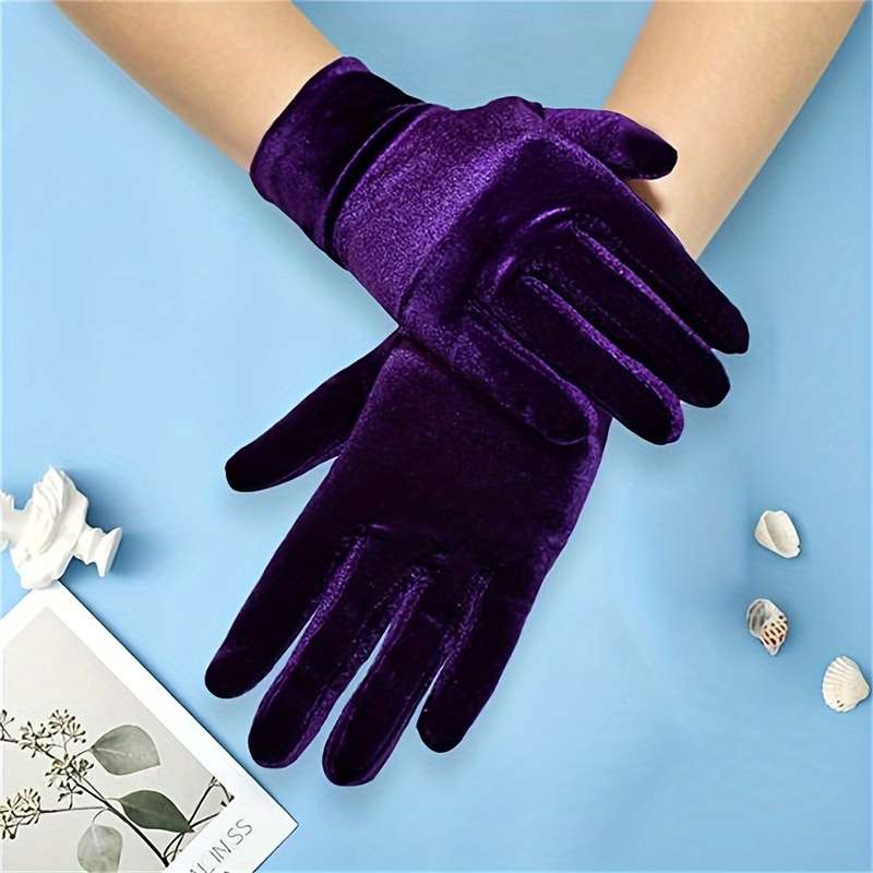 1 Pair Deep Red Warm Gloves