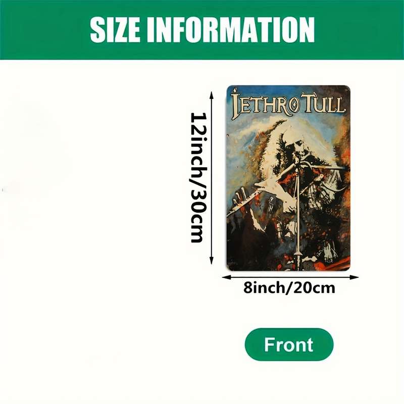 1pc Jethro Tull Band Vintage Rectangular Aluminum Sign Rock Music Wall Art Plaque for Room Home