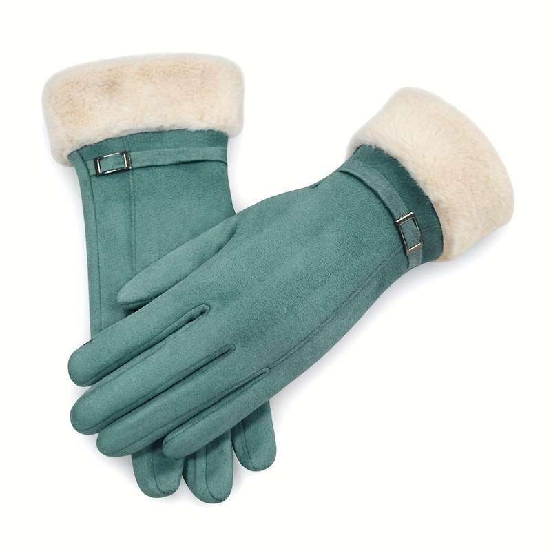 1 Pair Blue Plus Velvet Warm Gloves