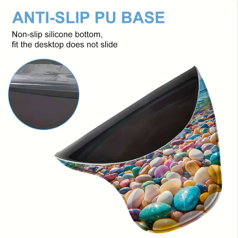 1pc This ergonomic mouse pad inspired by pebble-strewn beaches and sunny beaches has a
