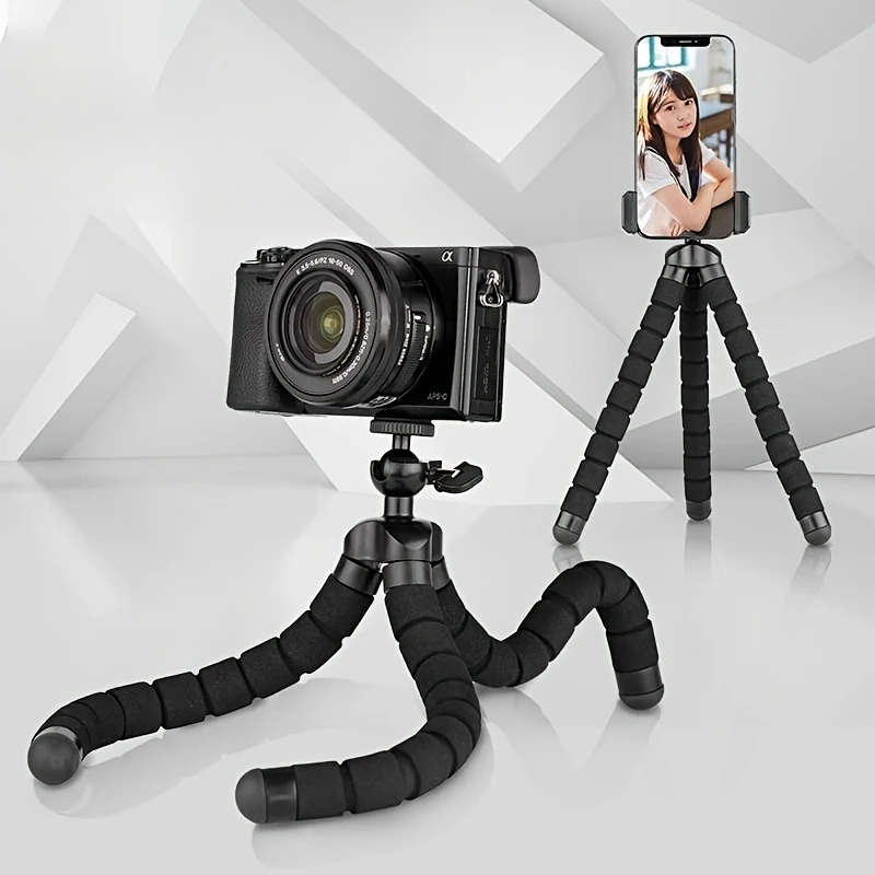1pc Flexible Octopus Tripod Small Phone Camera Holder with Sponge Grip Mini Octopus Stand for Photog