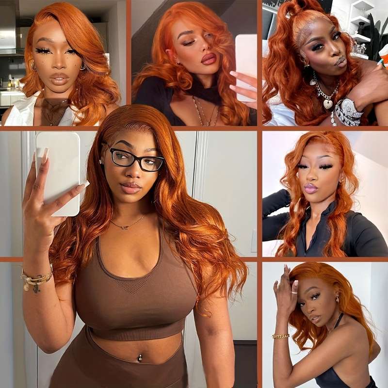 1Pc Ginger Orange 66.04cm Fashion Design Wig