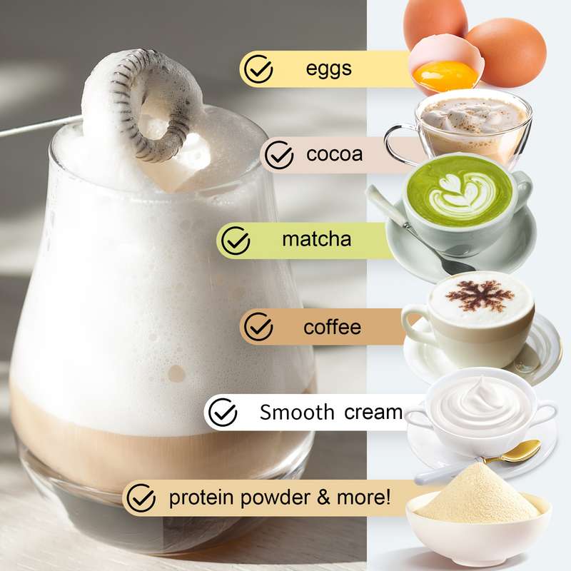 1pc Lalayuan Electric Milk Frother Mini Milk Foamer Battery OperatedNot Included Stainless Steel