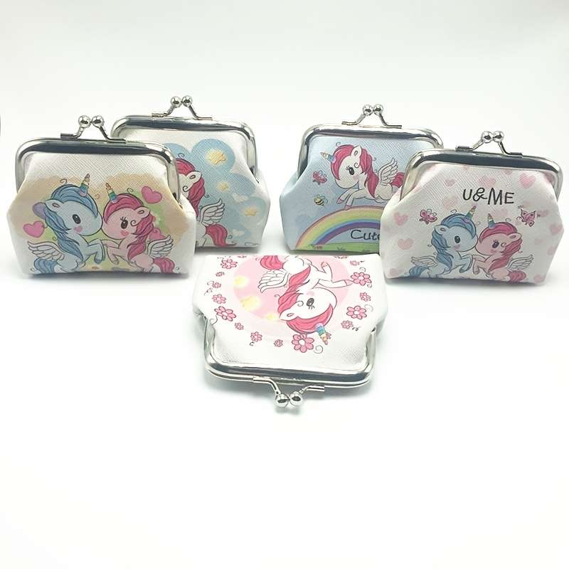 1pc New Cartoon Unicorns Mini Coin Purse Positioning Printing Casual Style